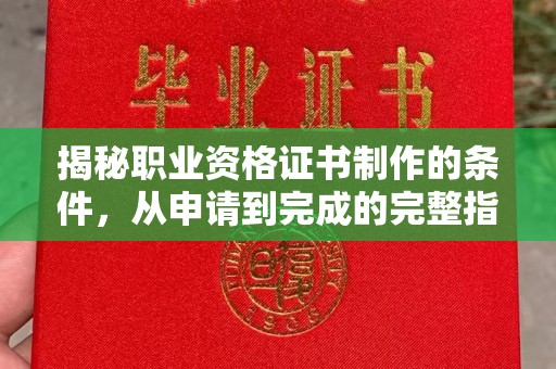 伊吾揭秘职业资格证书制作的条件，从申请到完成的完整指南